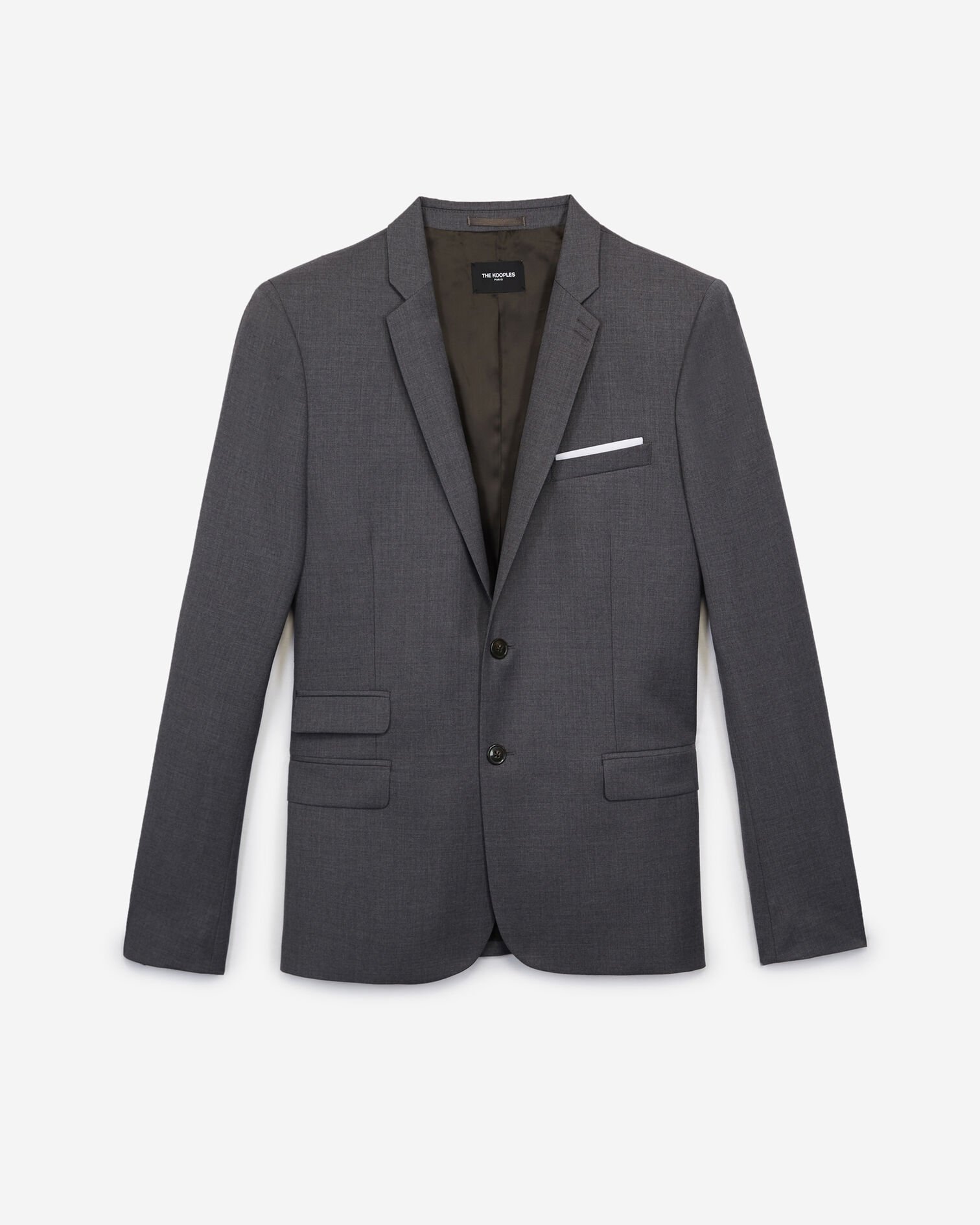 Veste de costume grise à revers cranté, GREY, hi-res image number null