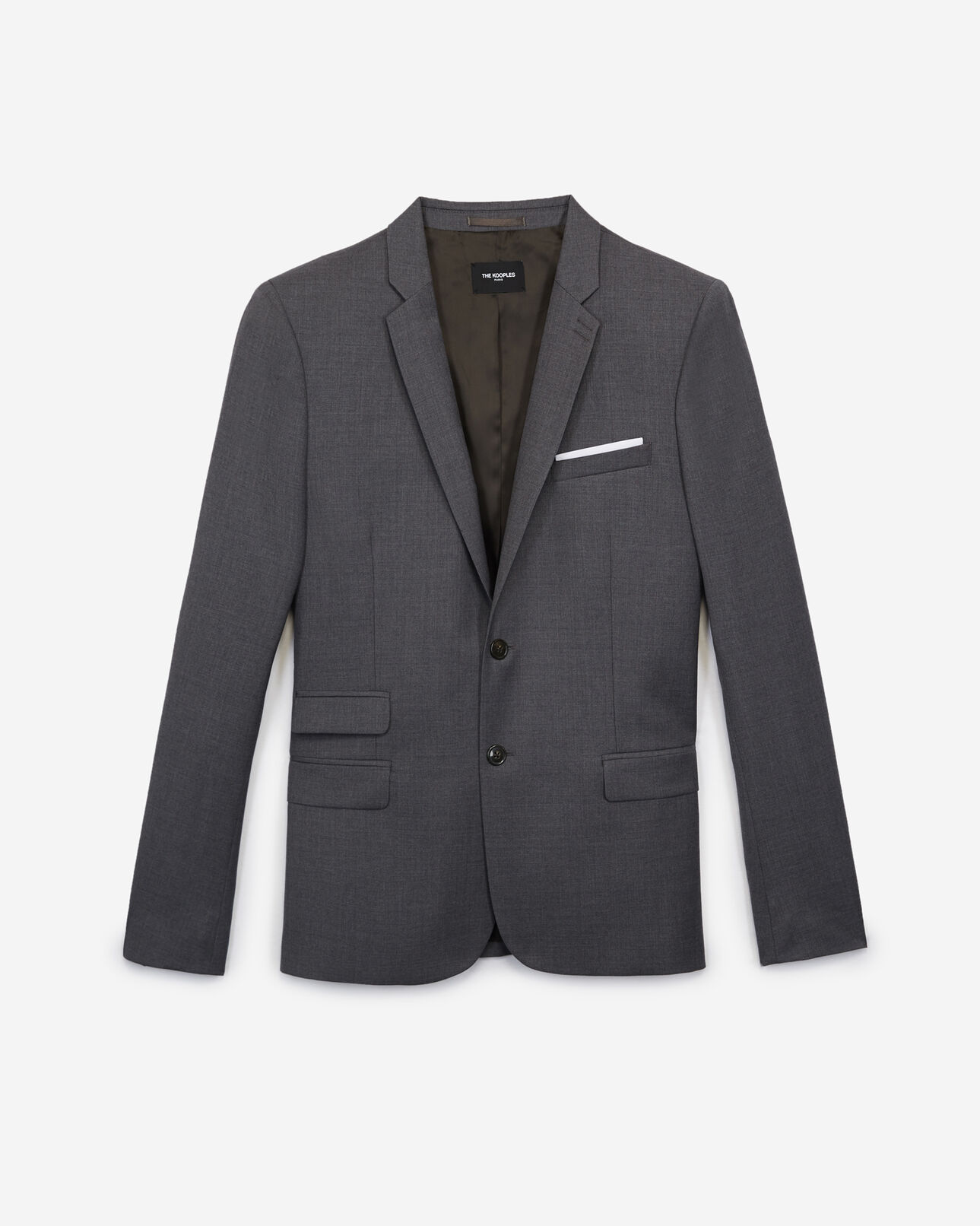 The Kooples HOMME GREY veste de costume grise à revers cranté