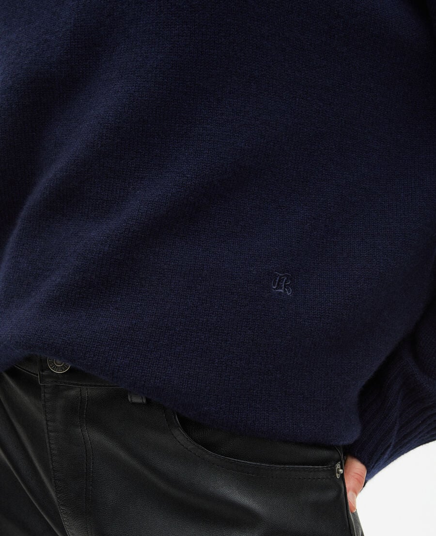 The Kooples FEMME NAVY pull col montant en cachemire marine