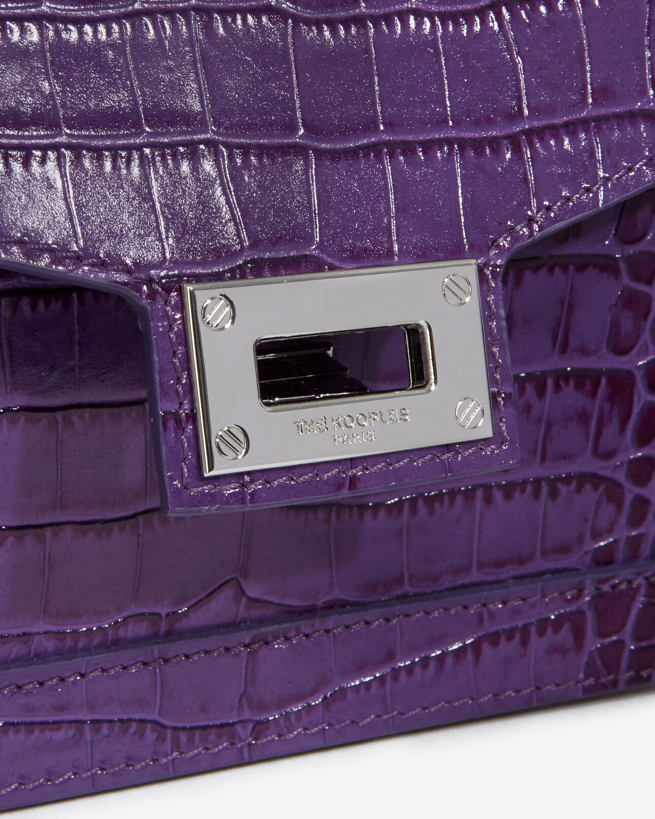 The Kooples WOMEN VIOLETTE small emily bag in textured purple leather