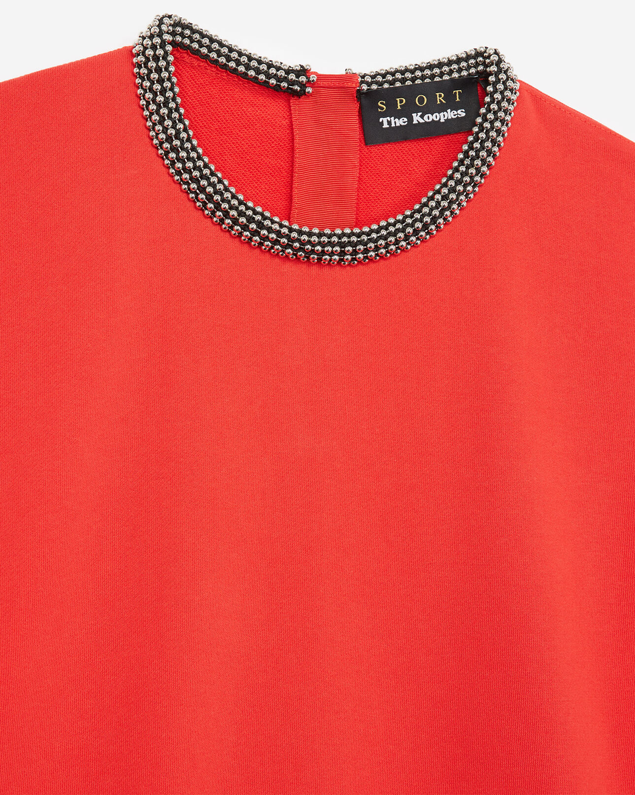 The Kooples WOMEN RED short red sweatshirt with embroidery