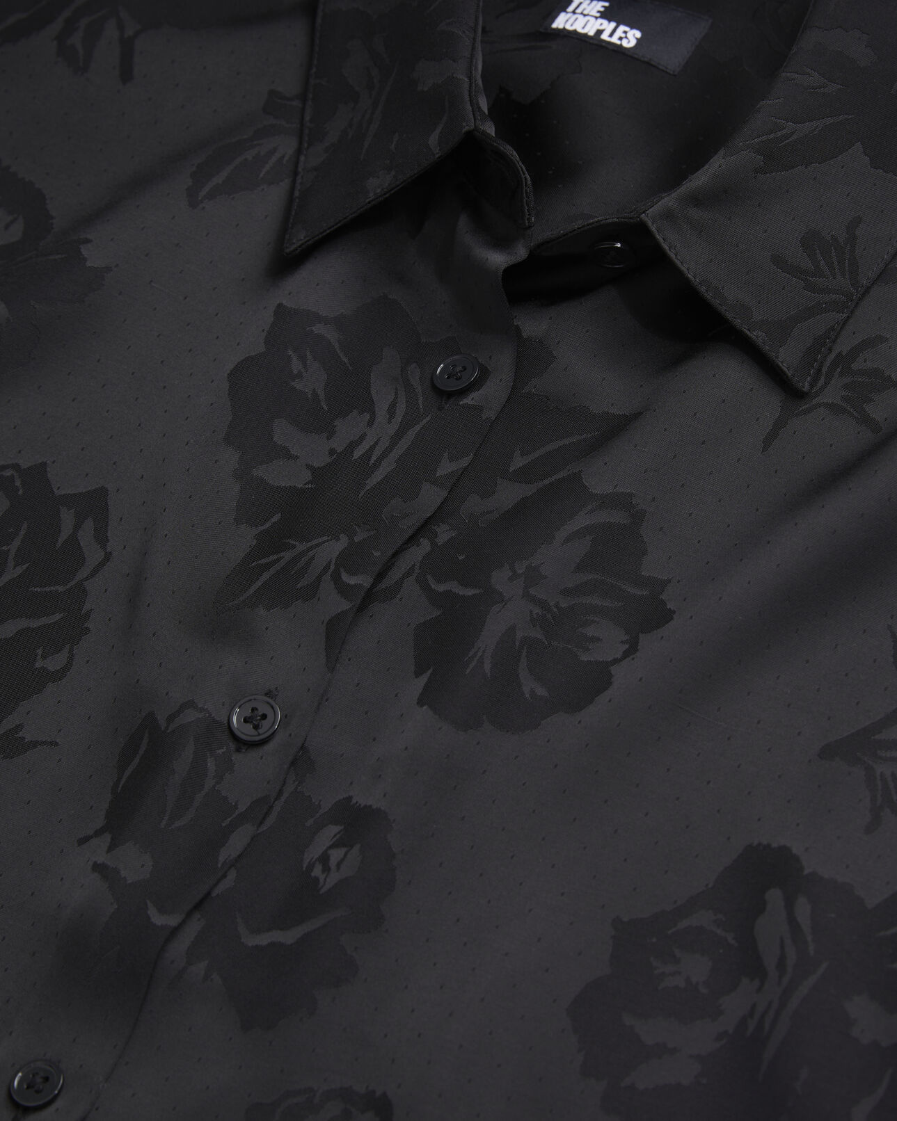The Kooples FEMME BLACK chemise jacquard fleurie noire