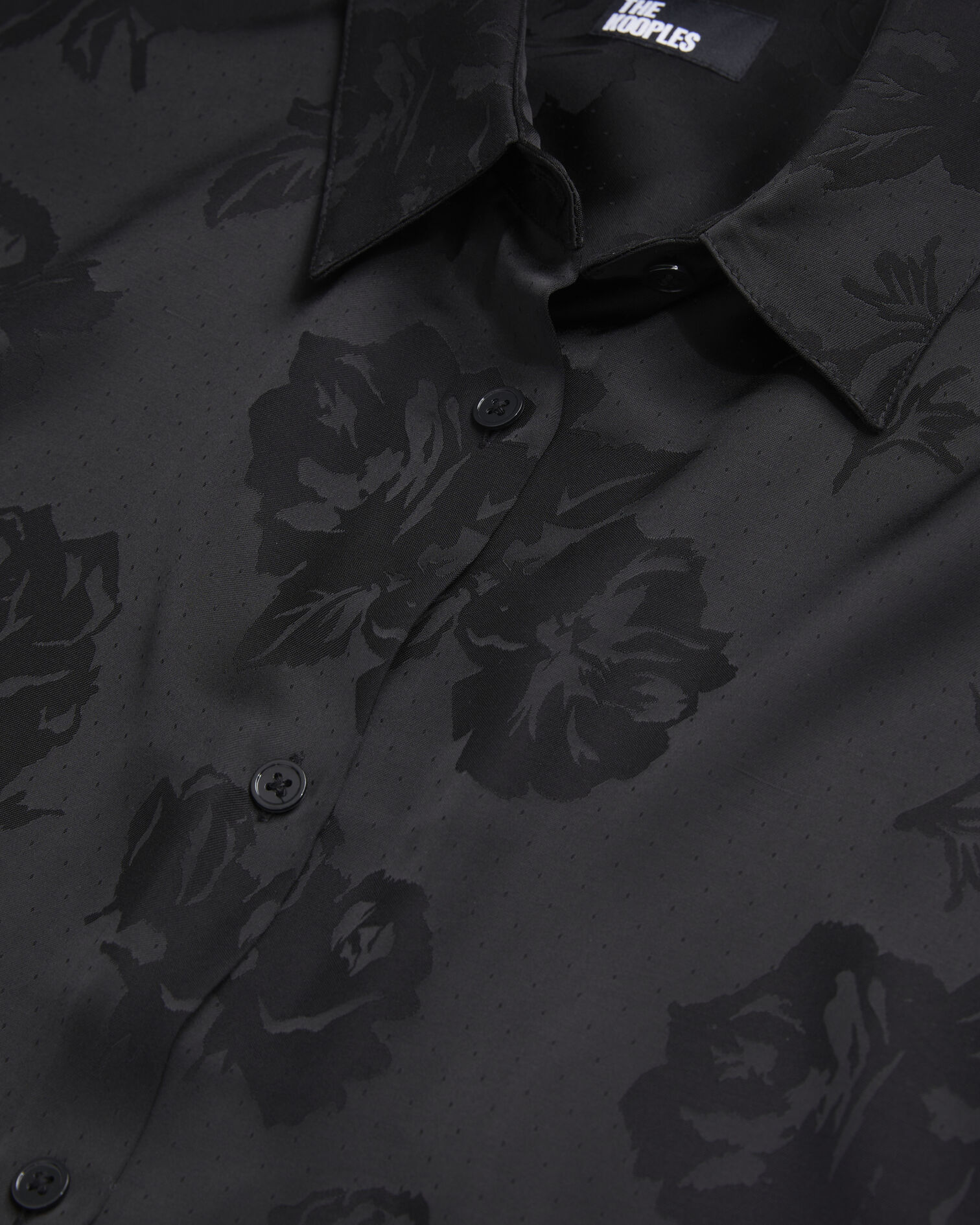 Chemise jacquard fleurie noire, BLACK, hi-res image number null