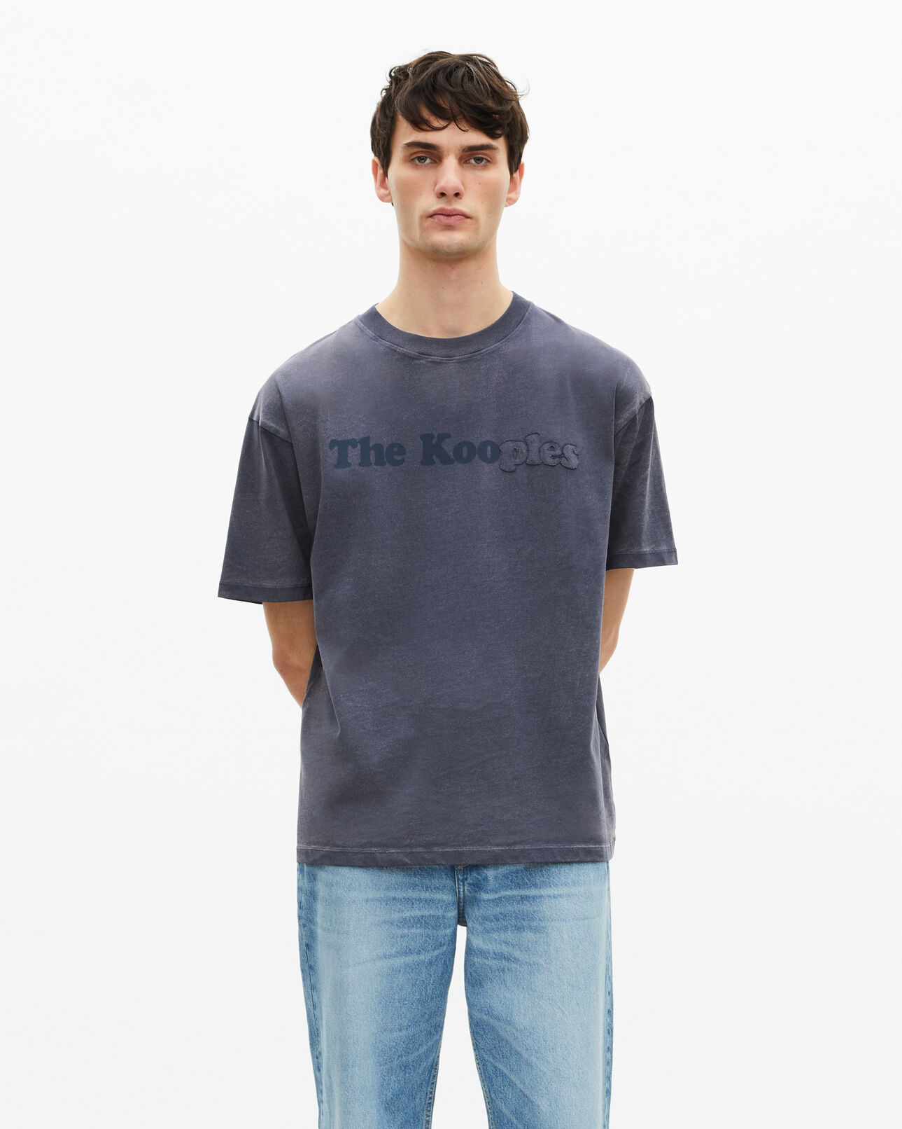 The Kooples MEN DARK NAVY t-shirt with navy logo