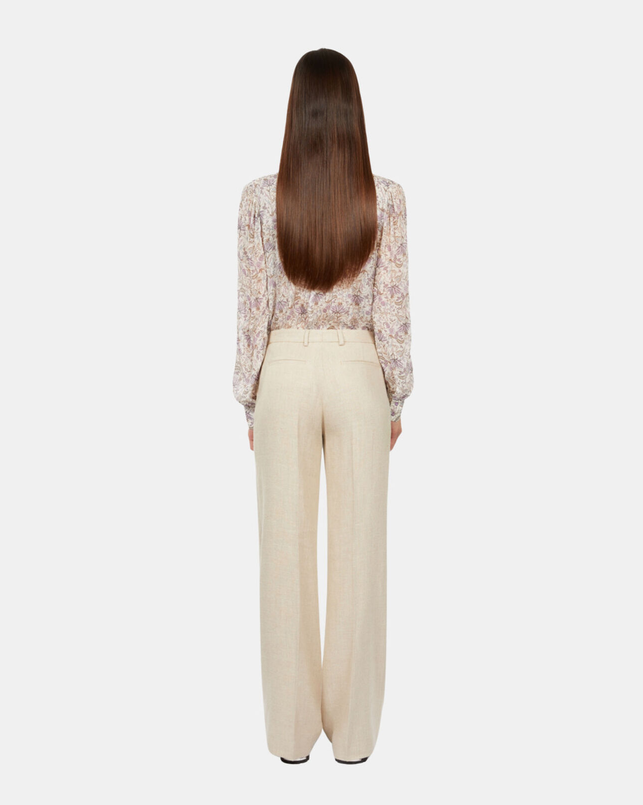 The Kooples WOMEN BEIGE ecru linen suit trousers