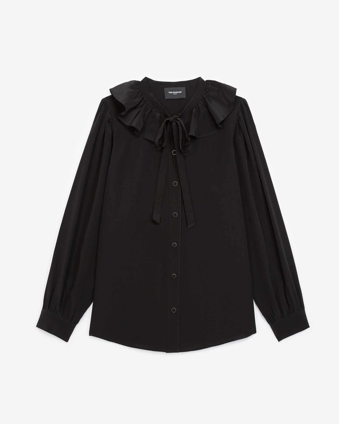 The Kooples FEMME BLACK chemise noire soie col claudine