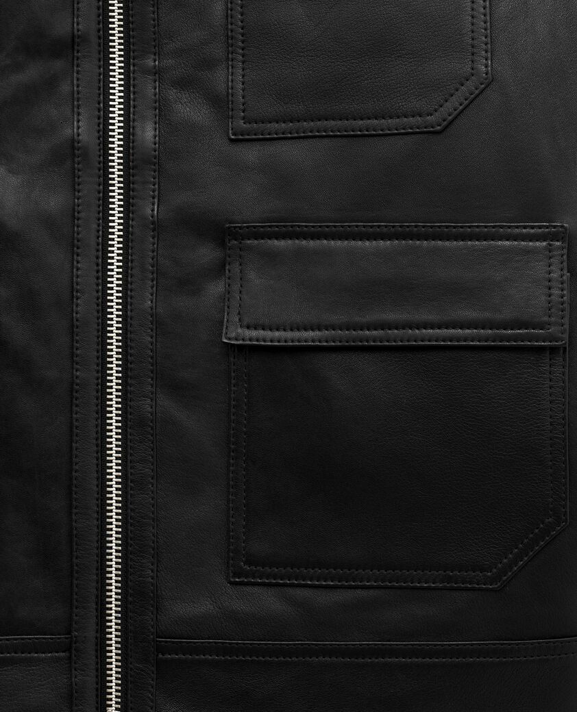 The Kooples MEN BLACK black leather jacket