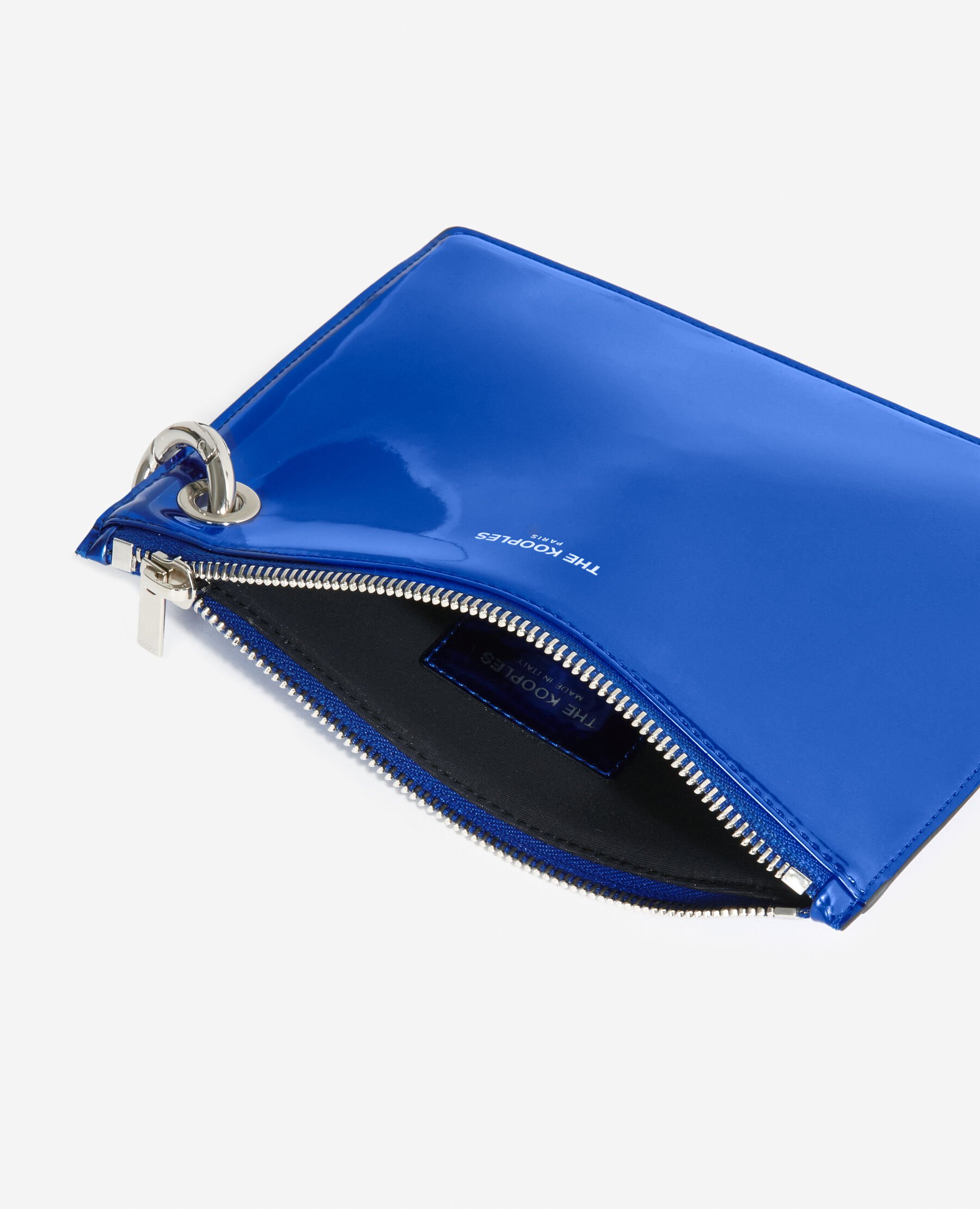 Electric blue leather effect clutch The Kooples