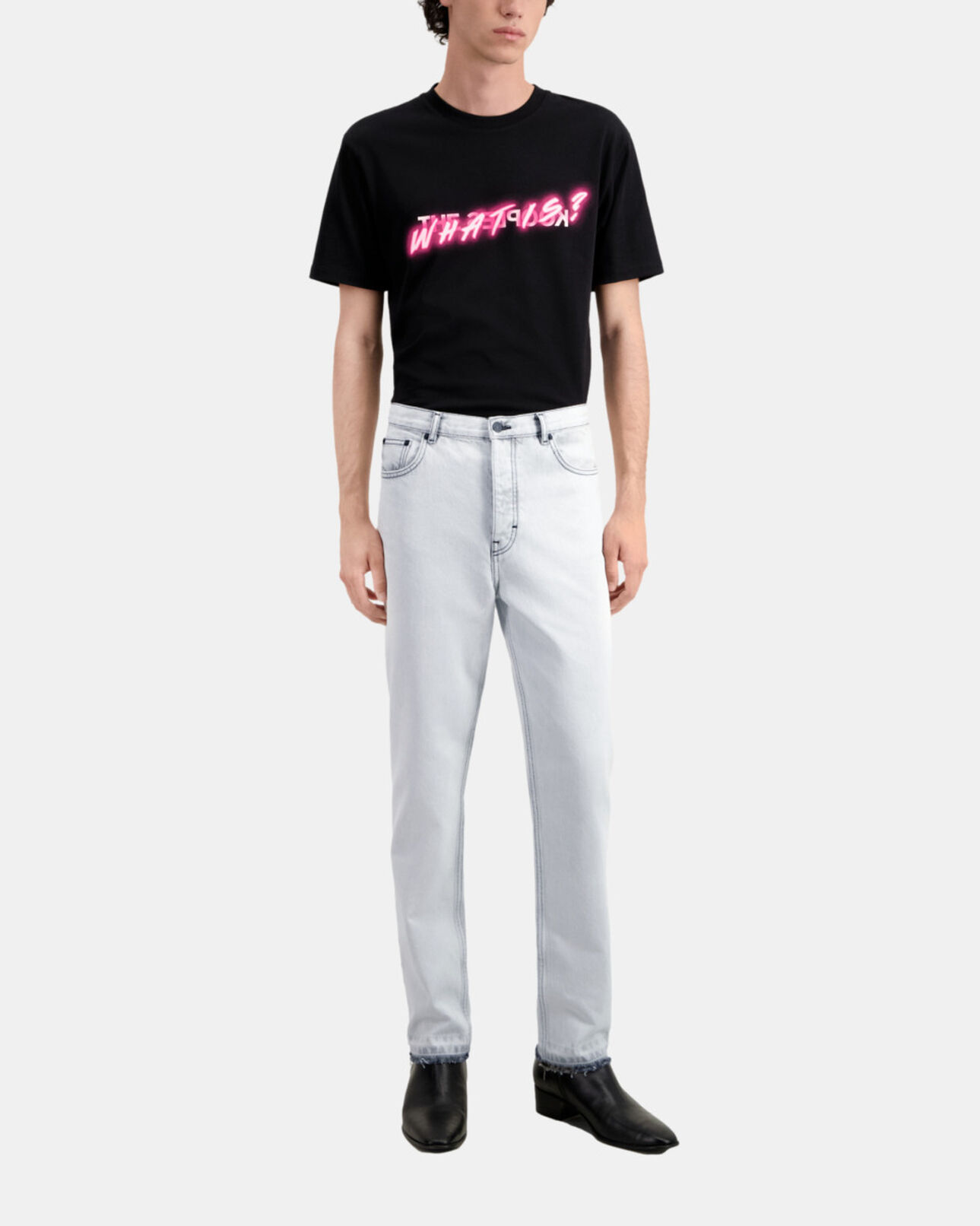 The Kooples HOMME WHITE BLEACH jean blanc décoloré droit