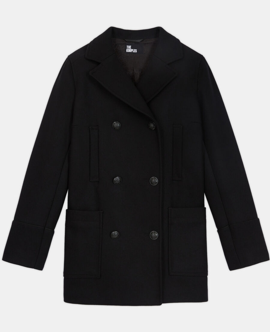 manteau en laine doublure léopard