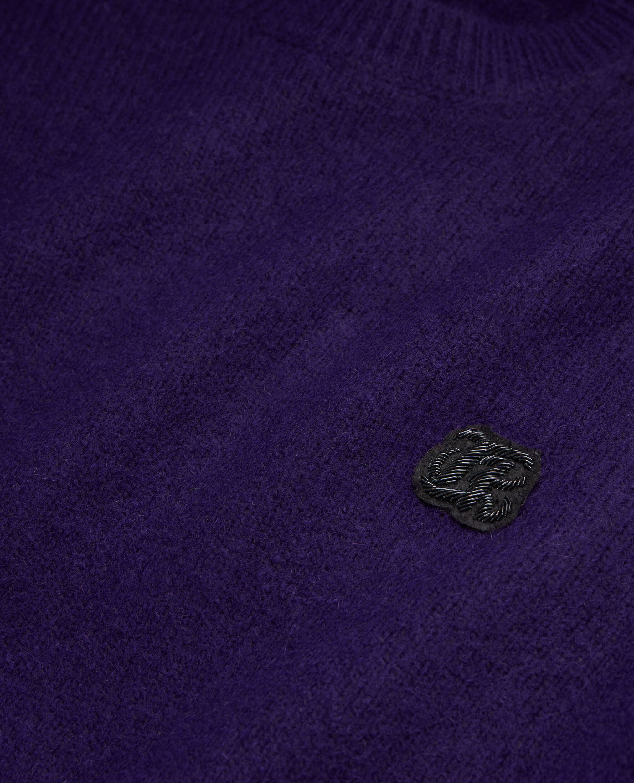 Purple wool and alpaga blend sweater, DARK PURPLE, hi-res image number null