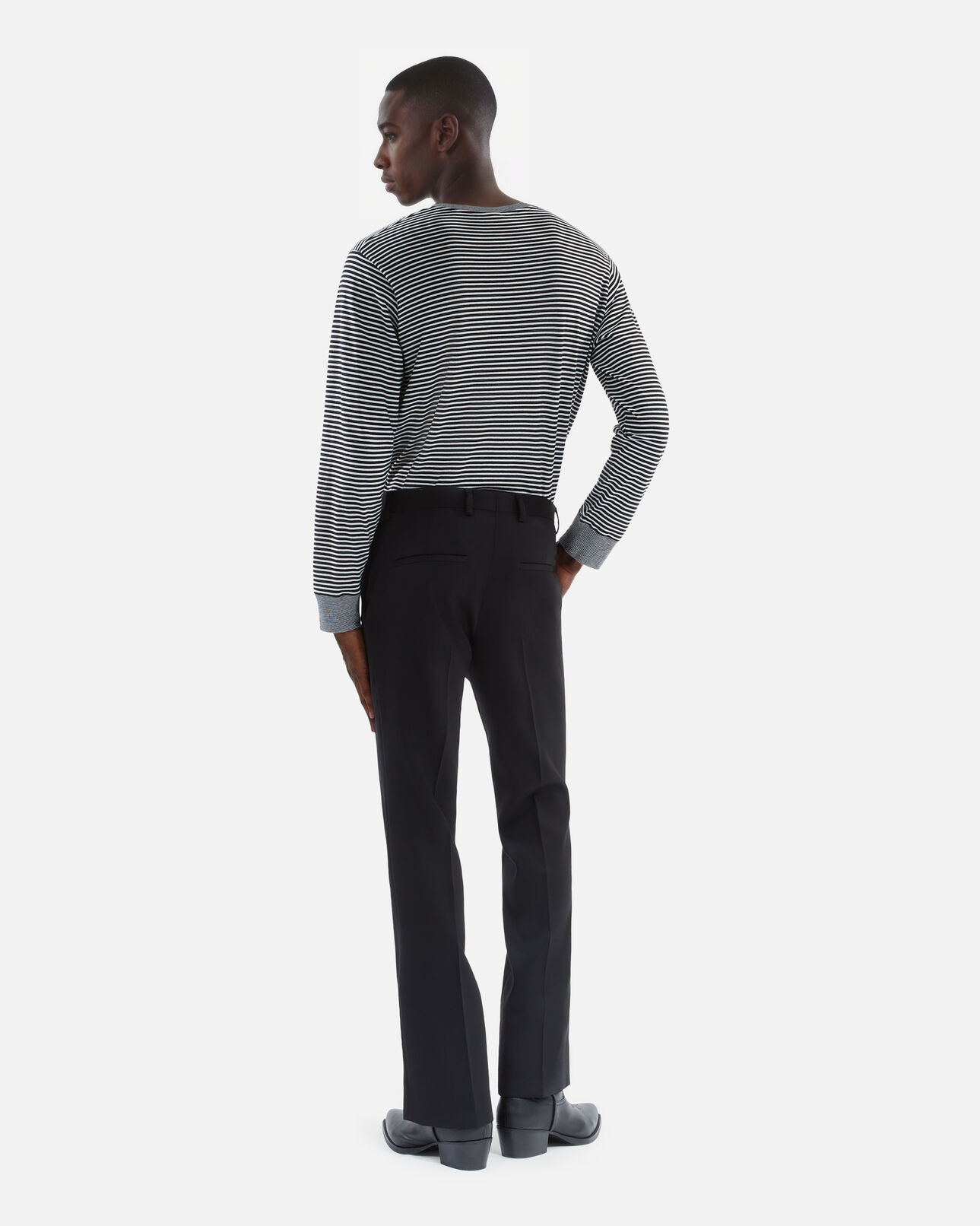 The Kooples HOMME BLACK pantalon droit en laine noir