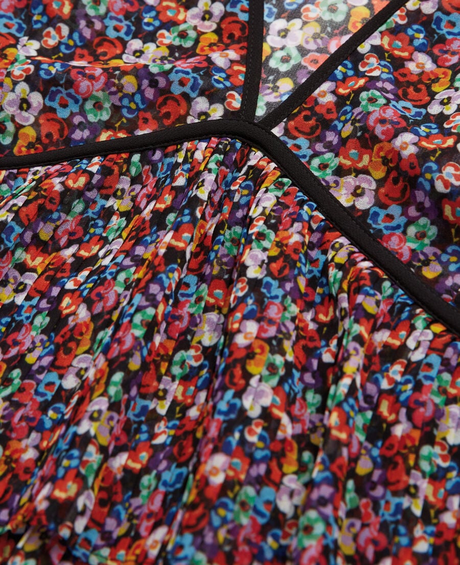 The Kooples FEMME MULTICOLOR top multicolore à volants plissés