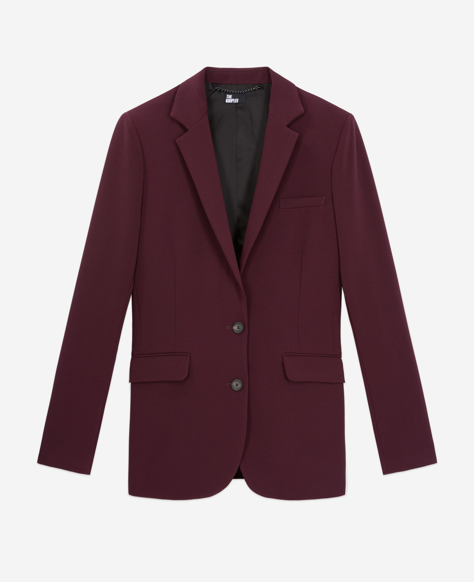 The Kooples FEMME BURGUNDY veste tailleur bordeaux en crêpe