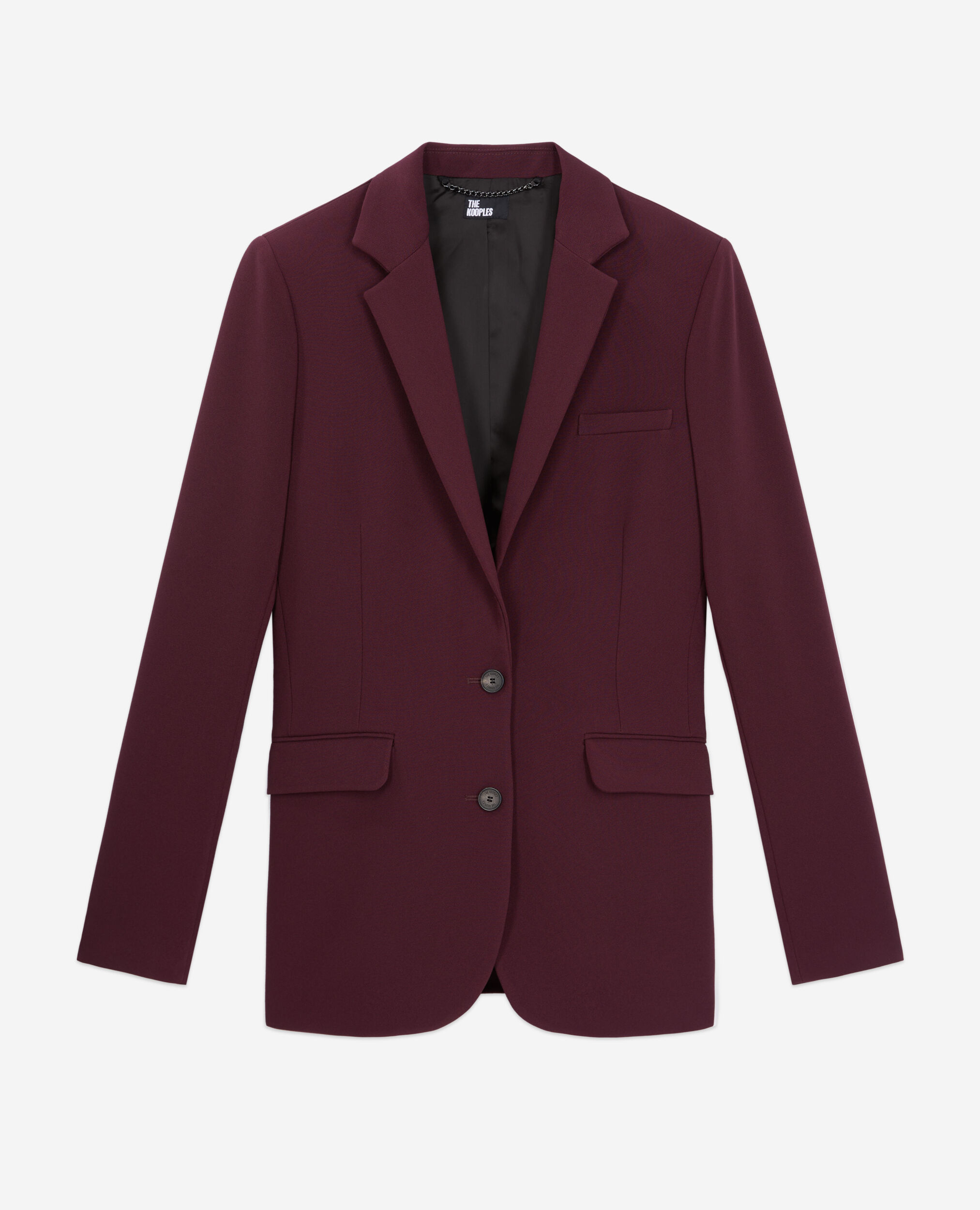 Veste tailleur bordeaux en crêpe, BURGUNDY, hi-res image number null