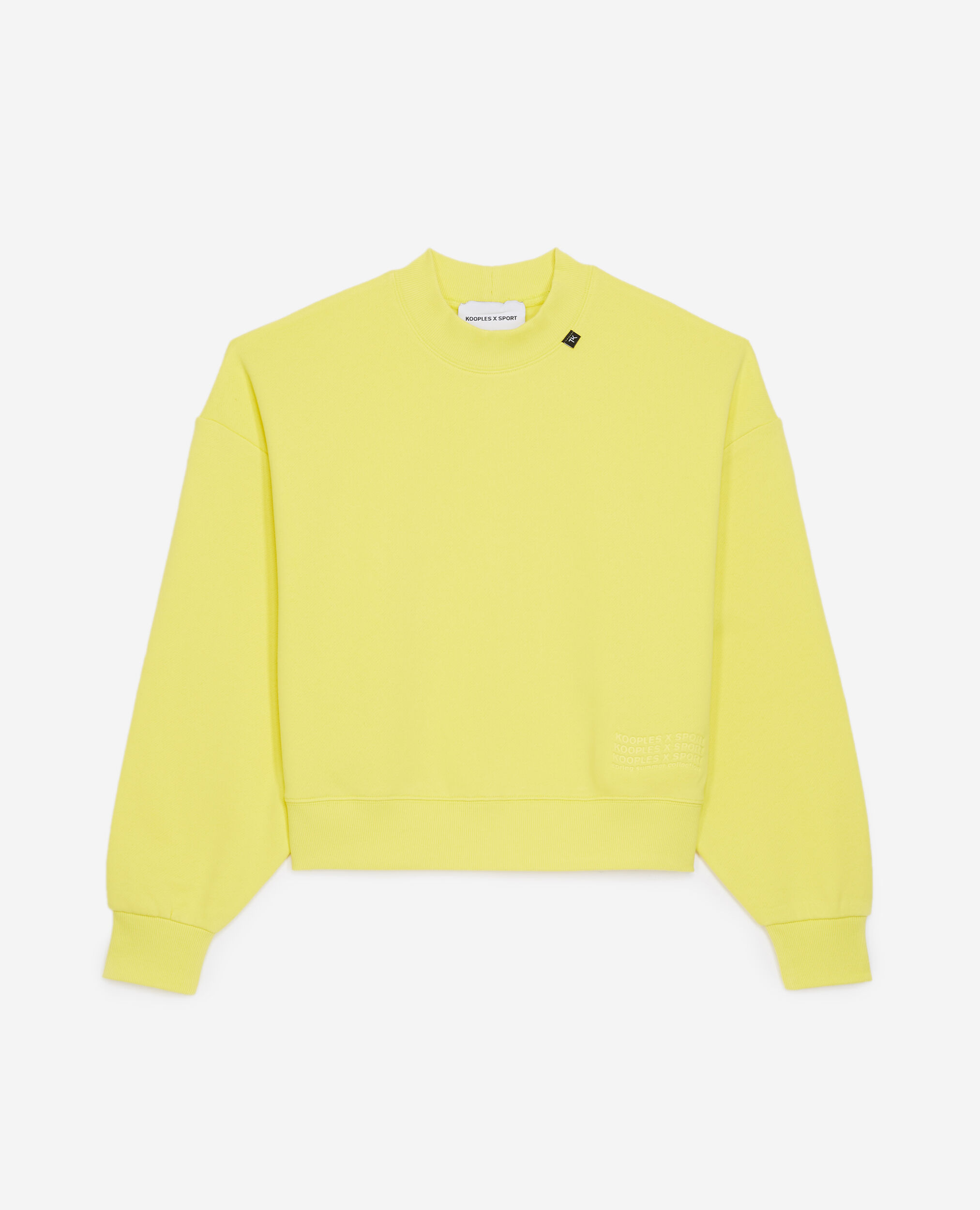 Gelbes Sweatshirt mit Wellenlogoprägung, YELLOW, hi-res image number null