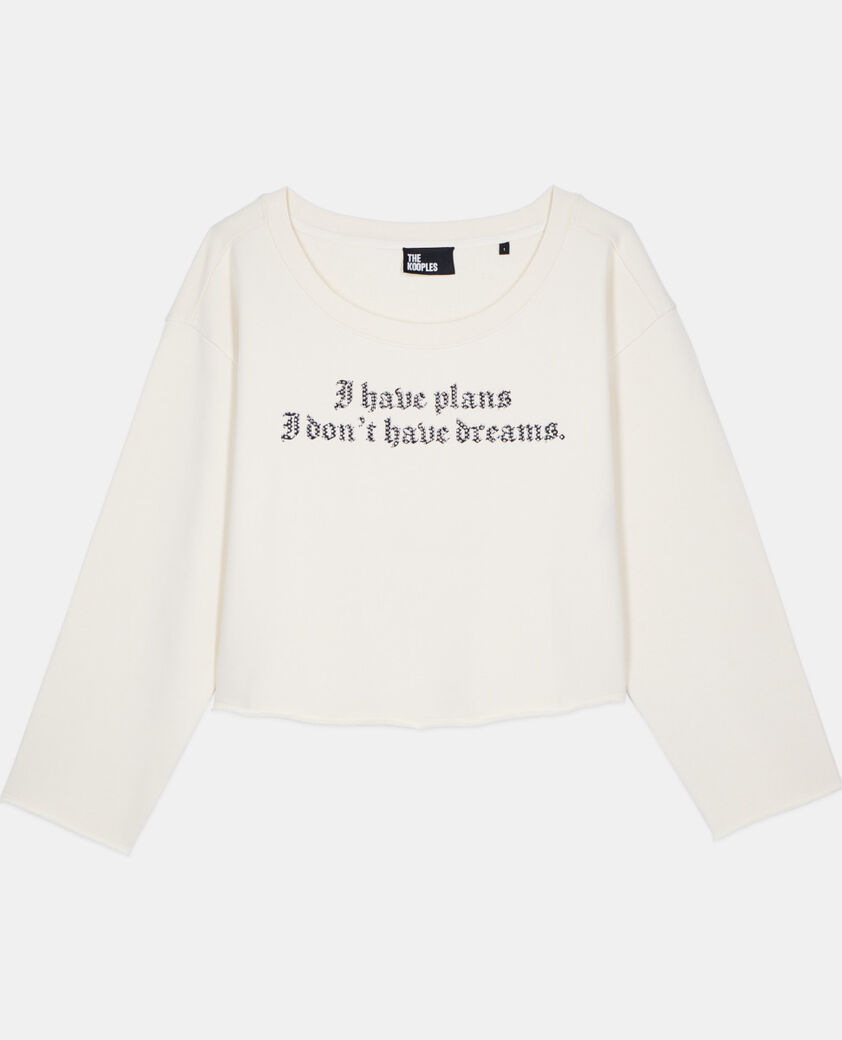 The Kooples FEMME ECRU sweatshirt avec s&eacute;rigraphie &eacute;cru