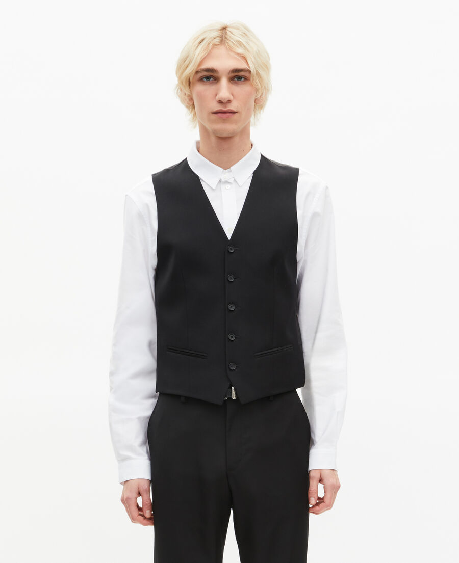 The Kooples H BLACK black wool suit waistcoat