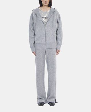 The Kooples F MIDDLE GREY MEL grey wool and cashmere hoodie