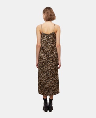 The Kooples DAMEN LEOPARD langes seidenkleid mit leopardenmuster