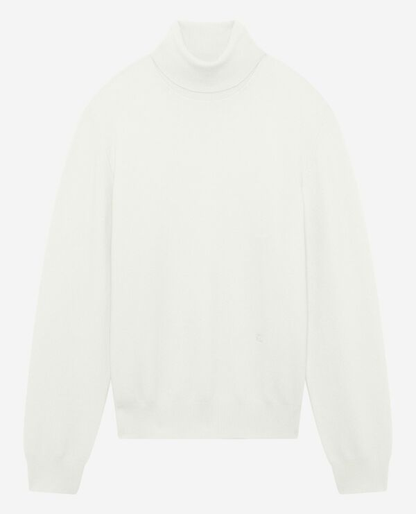 The Kooples HOMME ECRU pull col roulé en cachemire écru