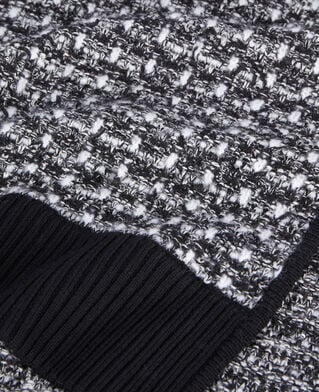 The Kooples DAMEN BLACK / WHITE schwarz-weißer schal mit pailletten aus tweed