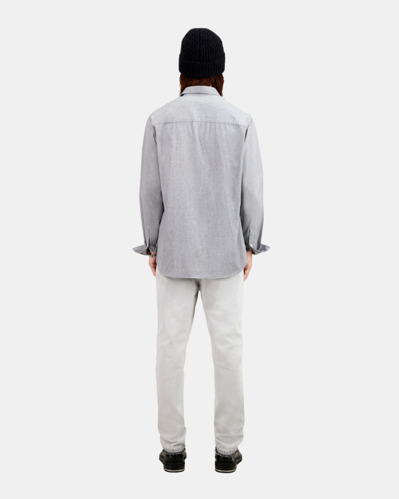 The Kooples HERREN GREY graues oxford-hemd