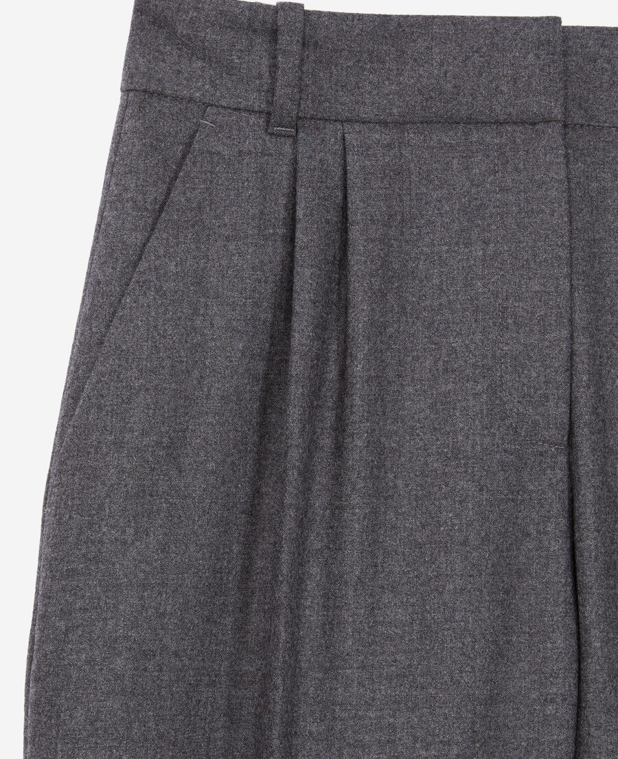 The Kooples F GREY grey flannel trousers with pleats
