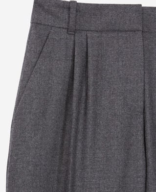 The Kooples F GREY grey flannel trousers with pleats