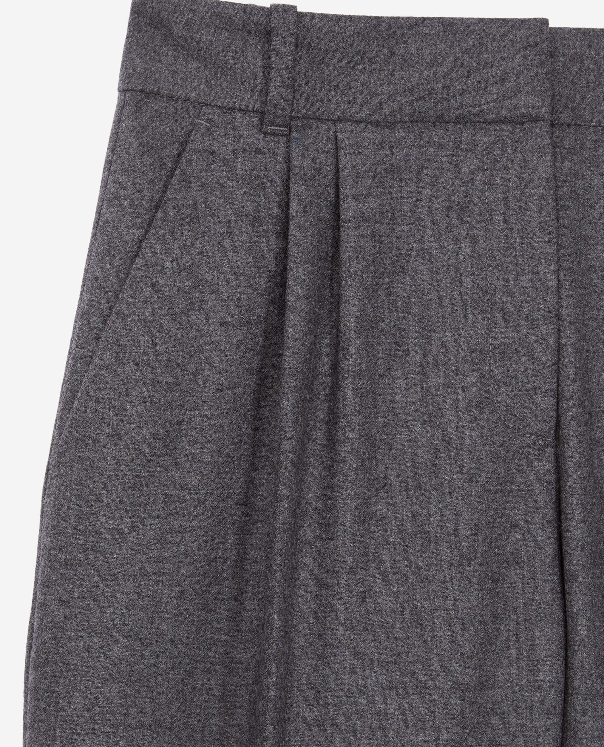 Grey flannel trousers with pleats, GREY, hi-res image number null