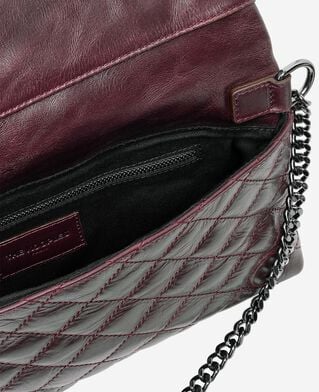 The Kooples WOMEN BURGUNDY heritage small clutch bag in burgundy leather