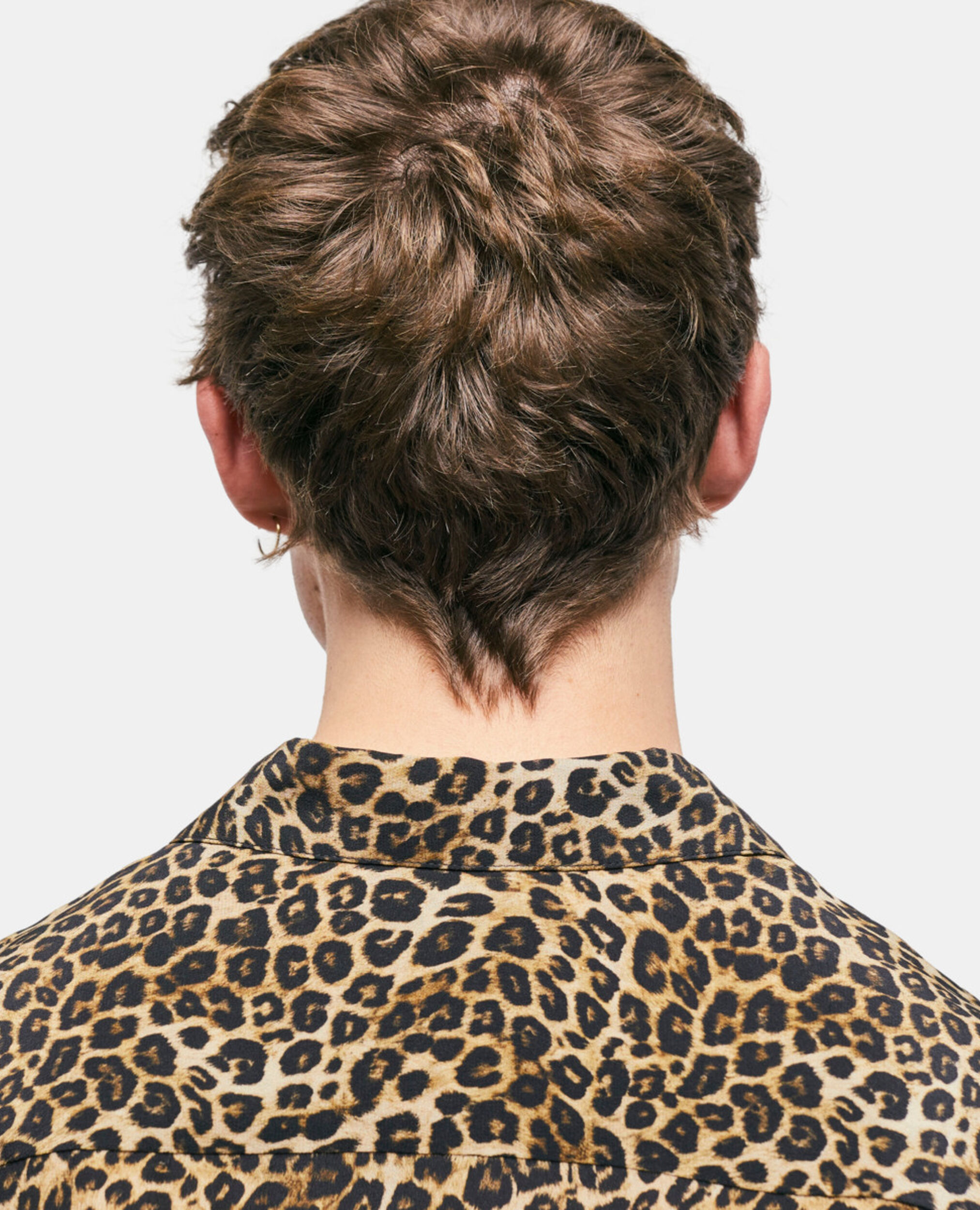 Chemise col classique en soie léopard, LEOPARD, hi-res image number null