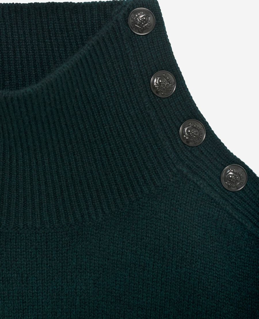 The Kooples WOMEN FOREST short dress in green wool