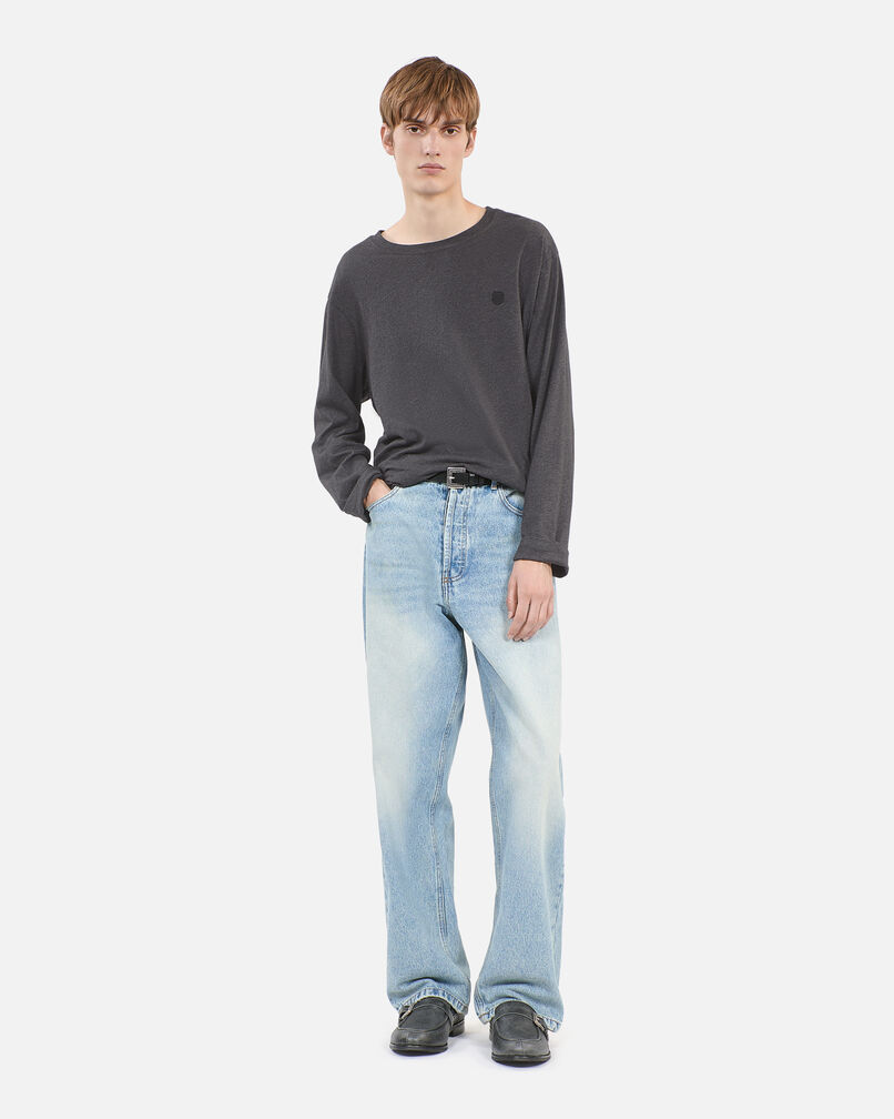 The Kooples HOMBRE ANTHRACITE MELANGE camiseta manga larga gris