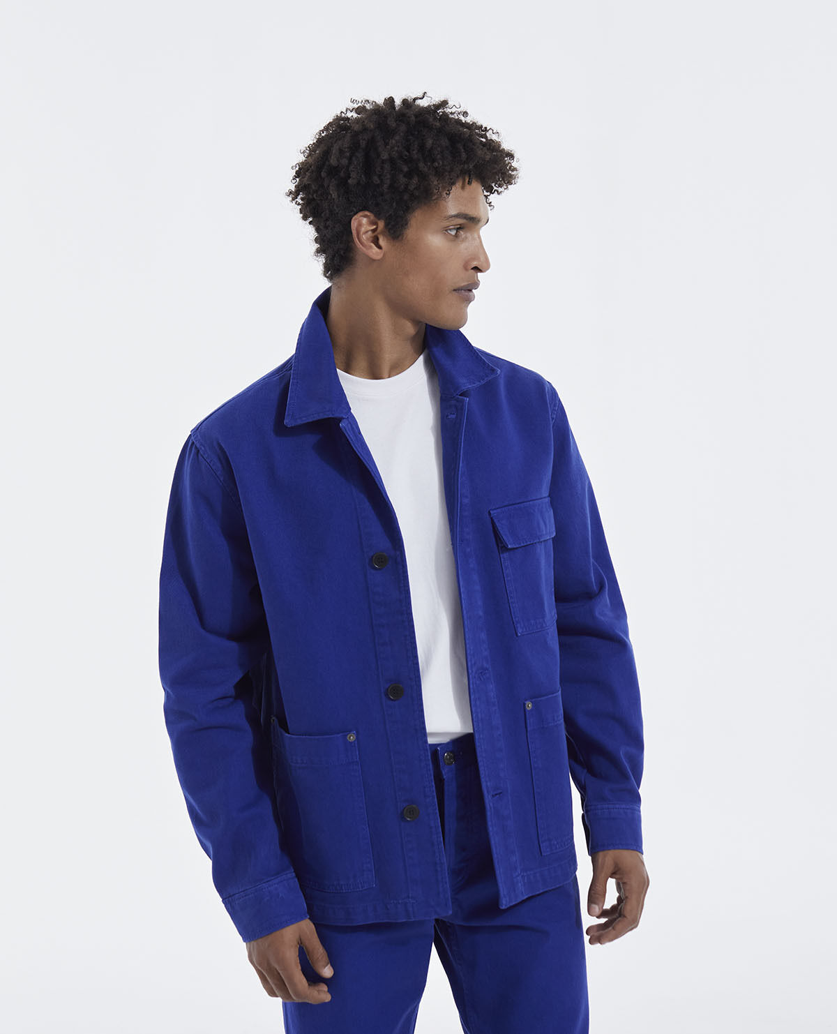 Blue canvas hot sale jacket mens