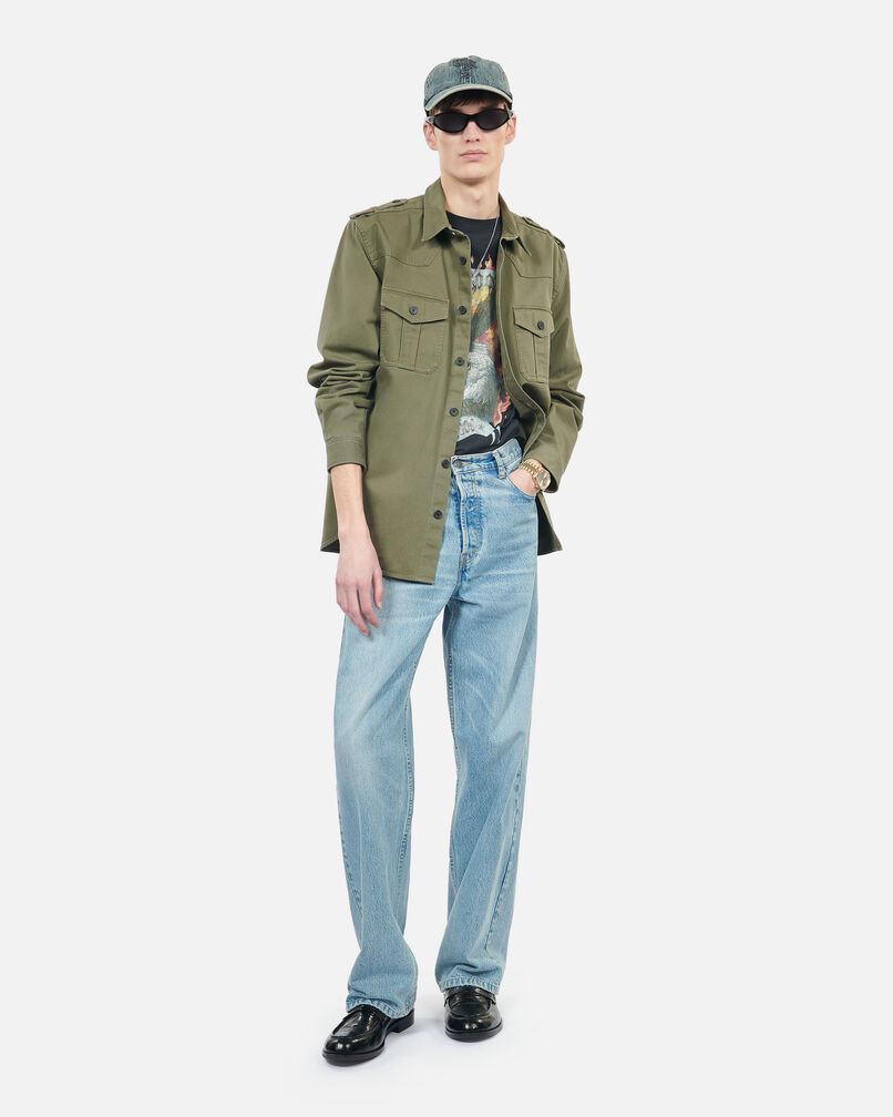 The Kooples HOMME OLIVE NIGHT surchemise style officier kaki