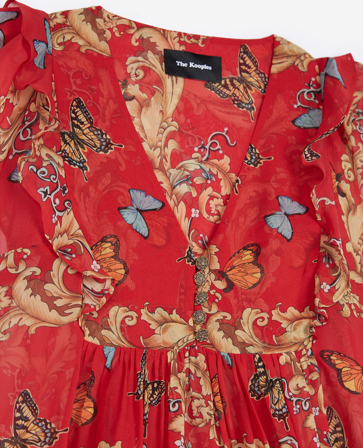 Red Royal Butterfly print top
