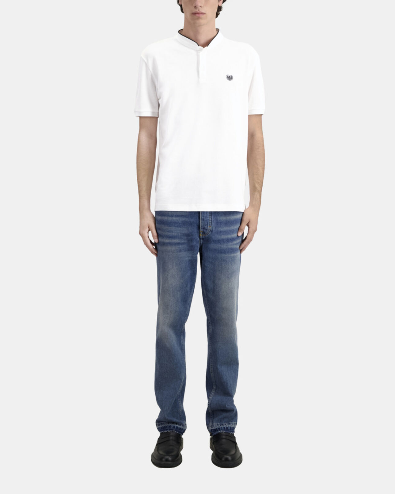 The Kooples MEN WHITE white cotton polo t-shirt