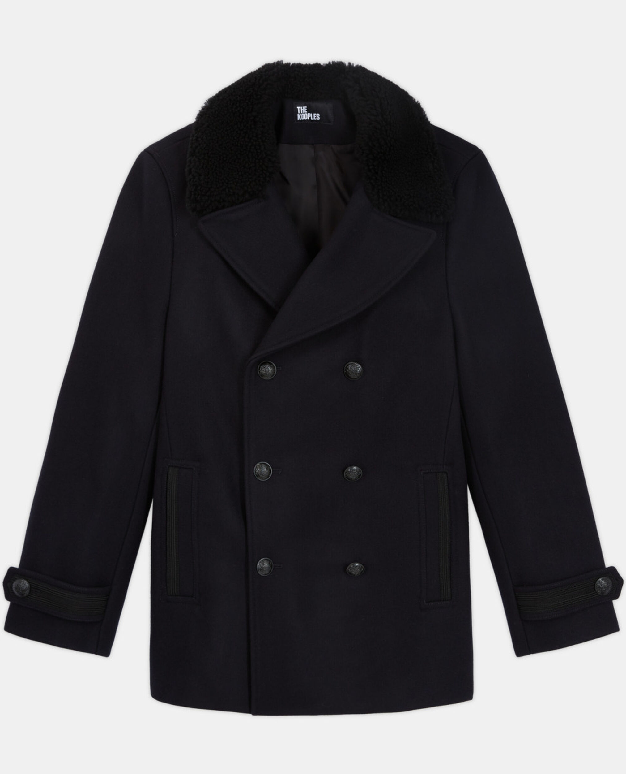 Manteau en laine bleu marine, DARK NAVY, hi-res image number null