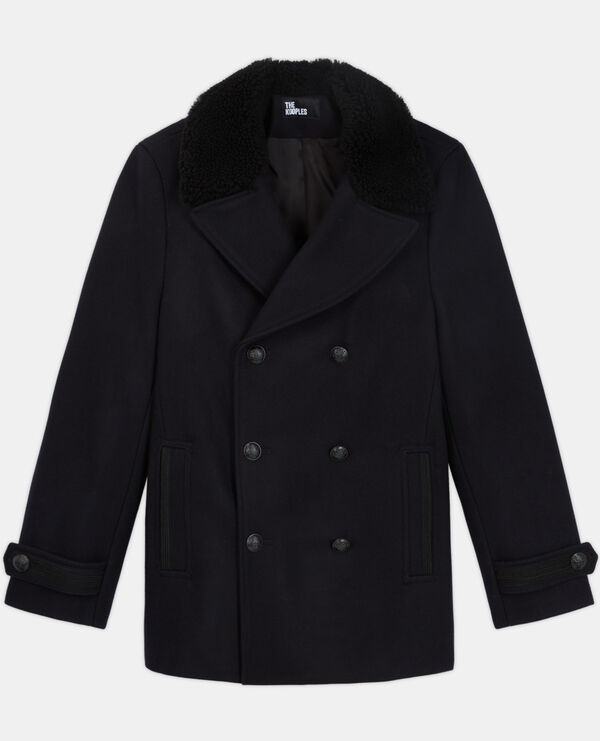 navy blue wool coat