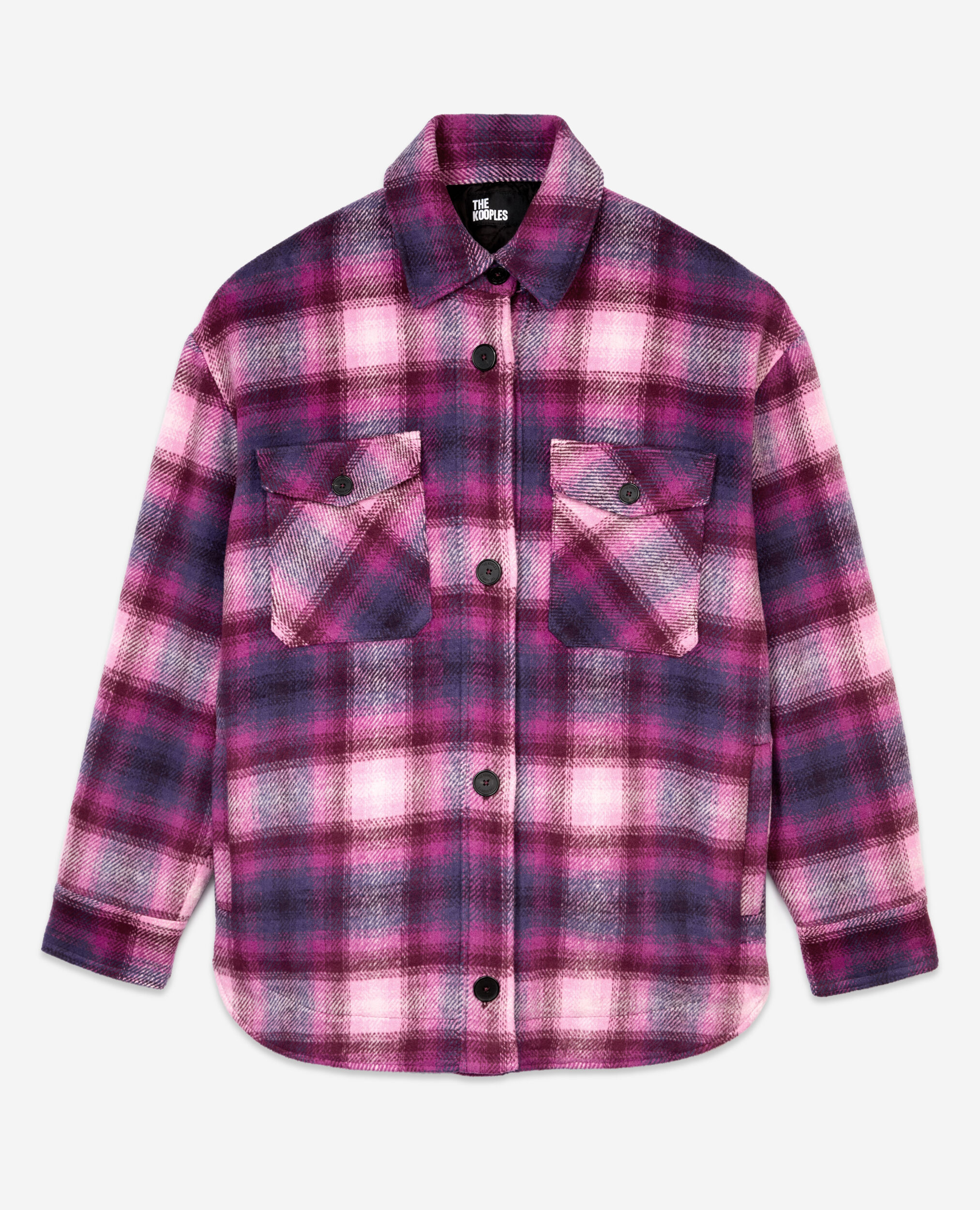 Checked overshirt style jacket, BABY PINK / CASSIS, hi-res image number null