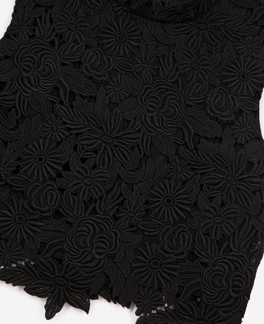 The Kooples WOMEN BLACK black lace crop top