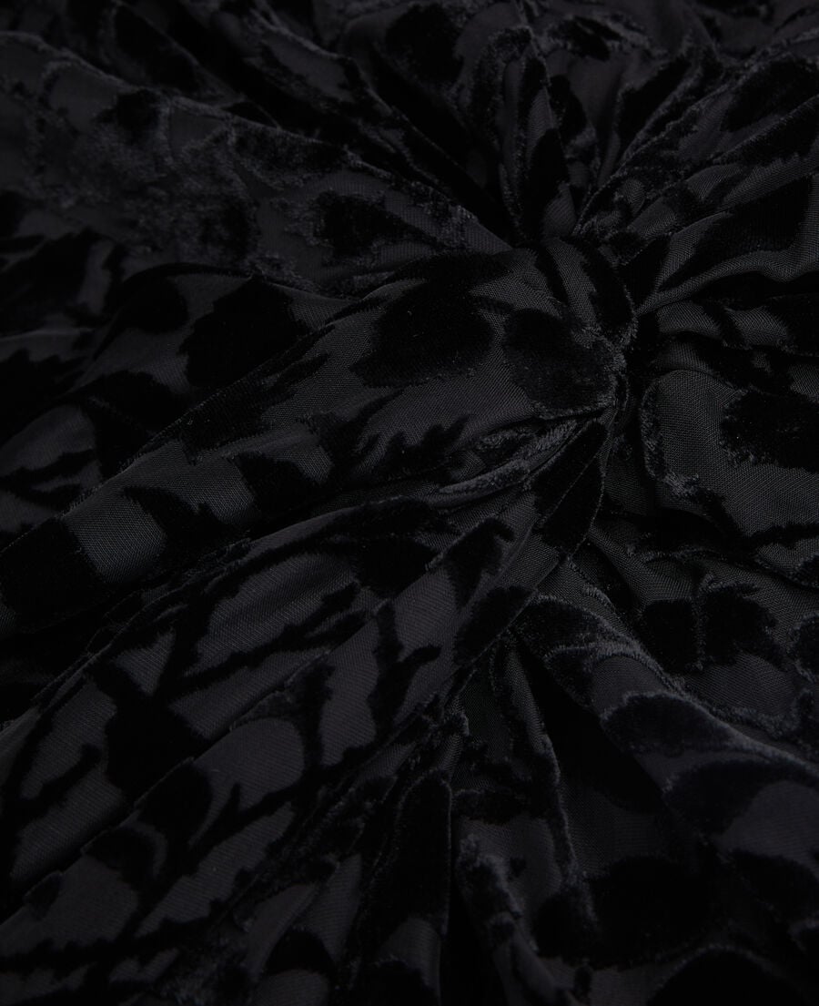 The Kooples WOMEN BLACK black devoré velvet midi skirt