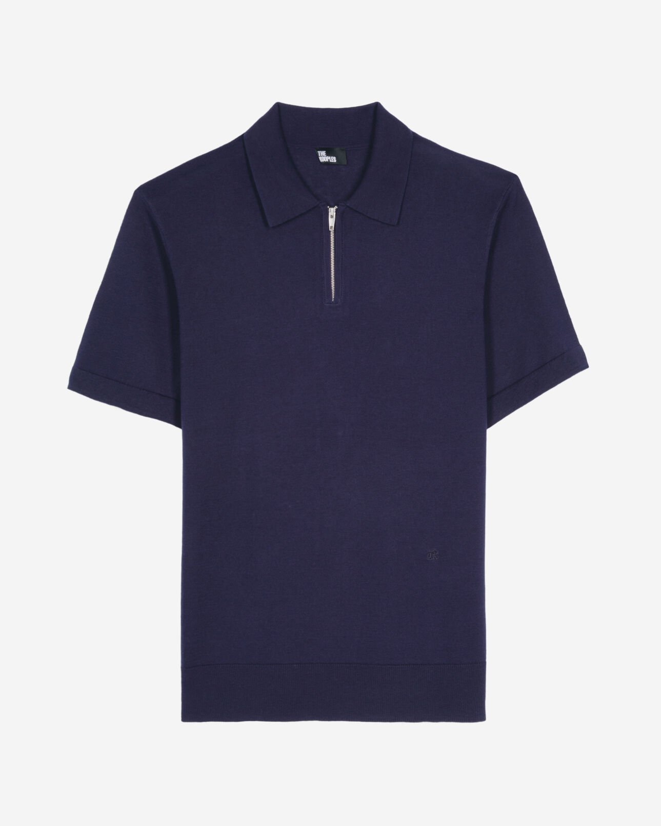 The Kooples HOMME NAVY polo en maille col zippé marine