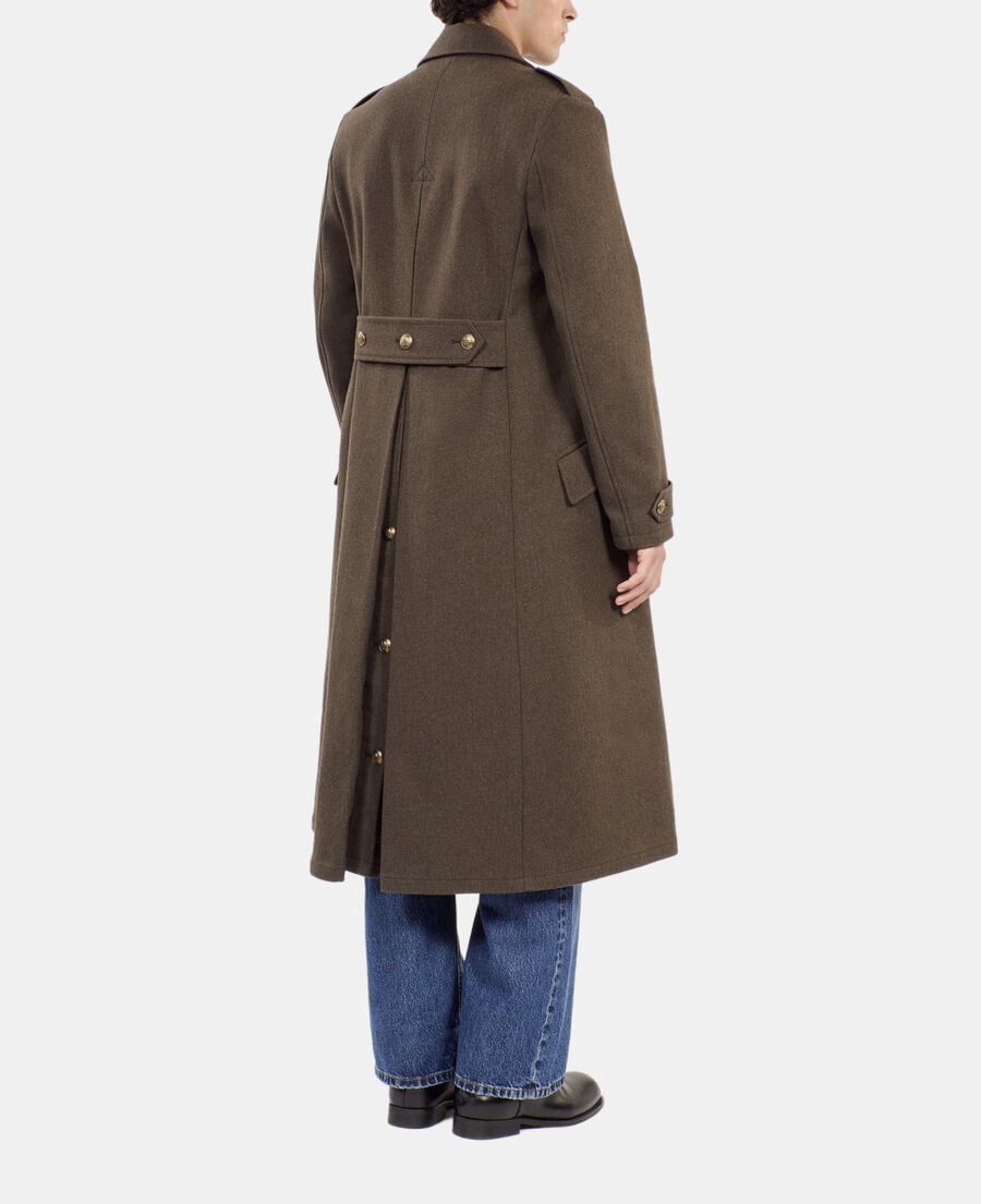 The Kooples HOMME KAKI manteau long style officier kaki