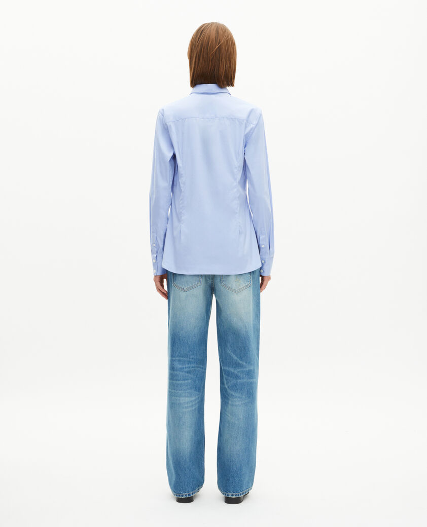 The Kooples WOMEN BLUE SKY light blue poplin shirt