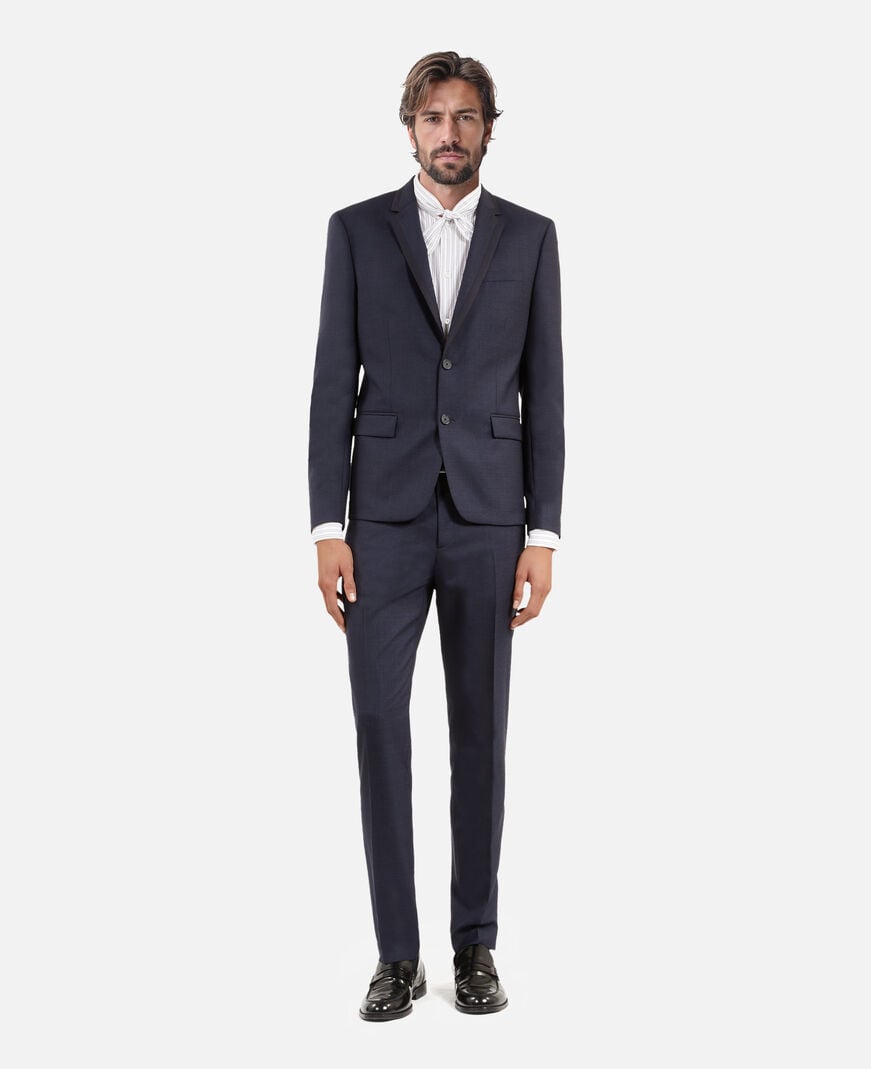 The Kooples HERREN NAVY blaue anzugjacke aus wolle mit hahnentrittmuster