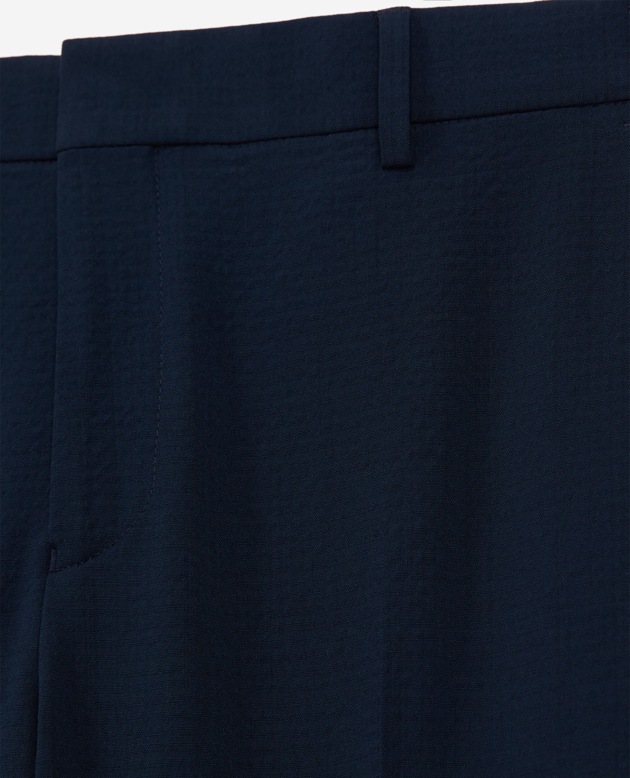 Marineblaue Anzughose aus Wolle mit Falten, NAVY, hi-res image number null