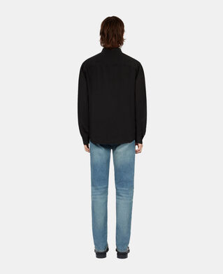 The Kooples HOMME BLACK chemise en coton et lin noire