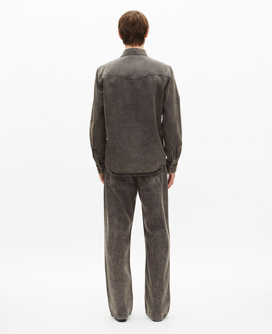 The Kooples H DENIM GREY grey denim shirt